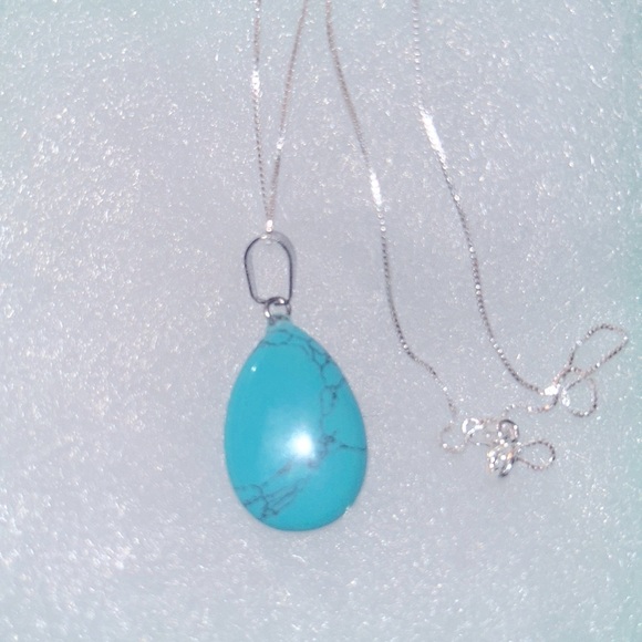 Boho Natural Turquoise Sterling Silver 16” Necklace - Picture 5 of 8